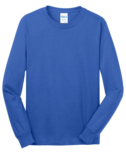 Port & Company Long Sleeve Core Cotton Tee. PC54LS Royal