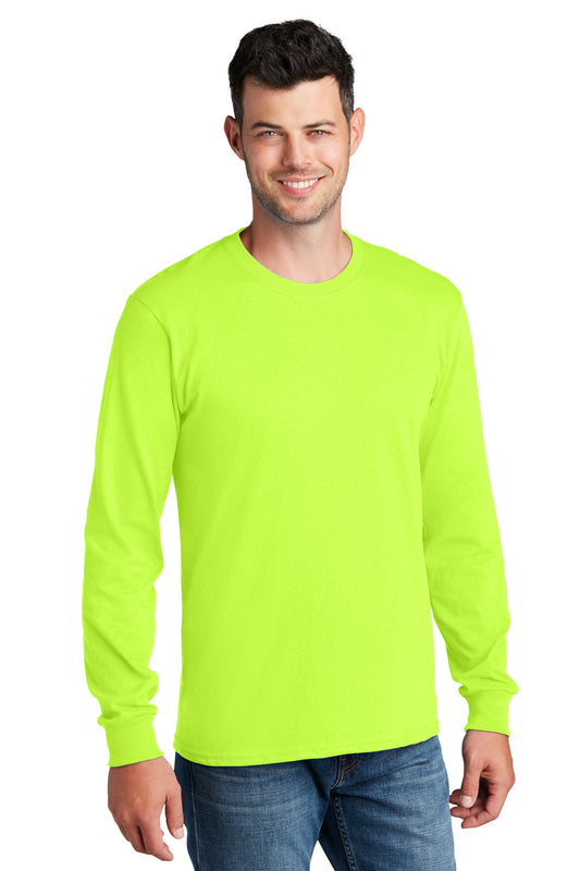 Port & Company Long Sleeve Core Cotton Tee. PC54LS S. Green