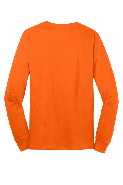 Port & Company Long Sleeve Core Cotton Tee. PC54LS S. Orange