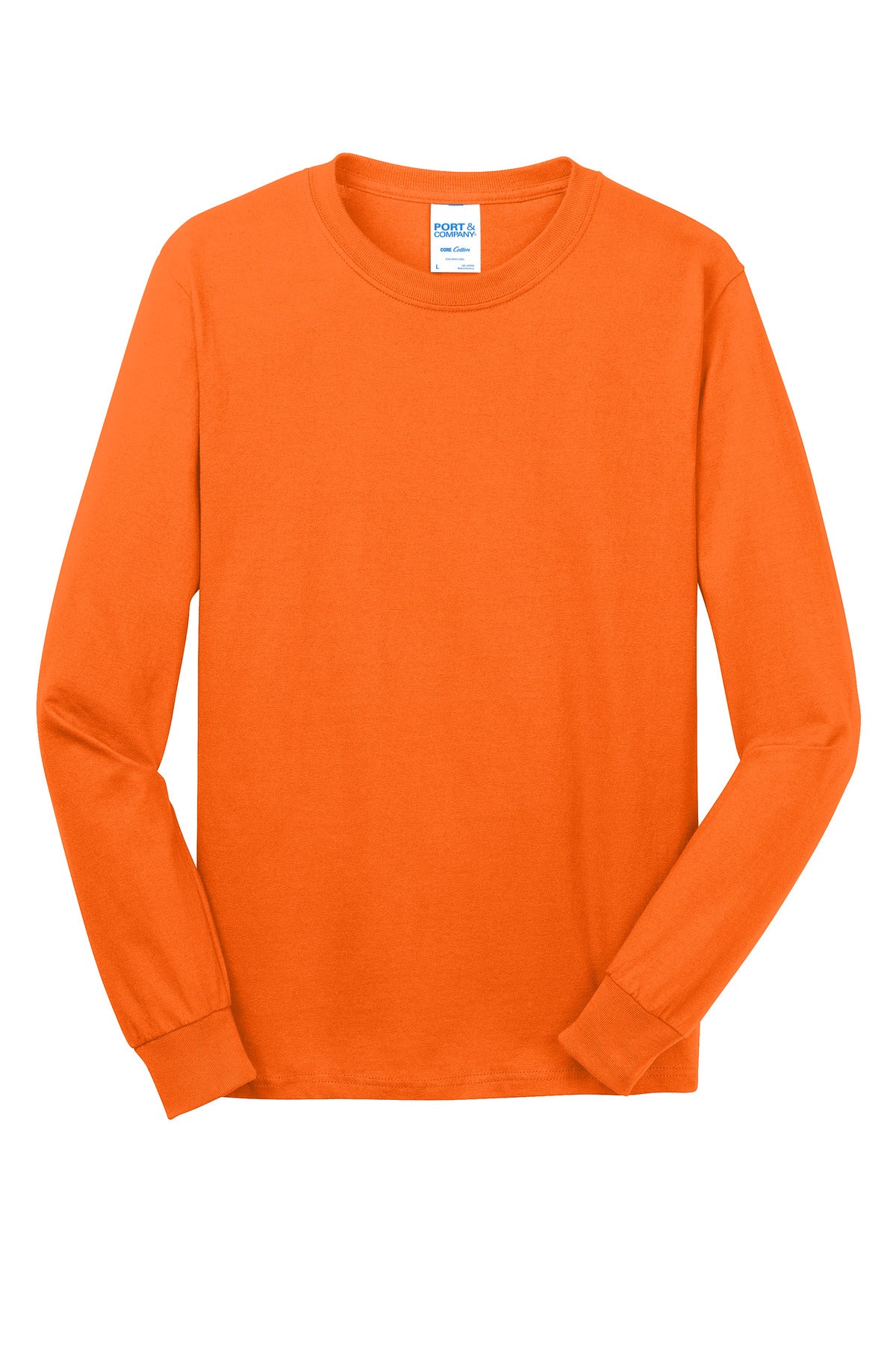 Port & Company Long Sleeve Core Cotton Tee. PC54LS S. Orange