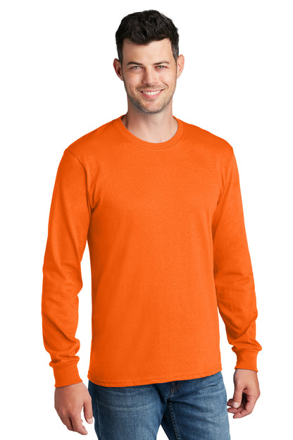 Port & Company Long Sleeve Core Cotton Tee. PC54LS S. Orange