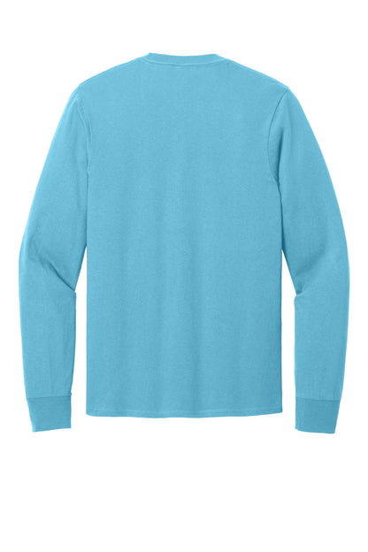 Port & Company Long Sleeve Core Cotton Tee. PC54LS Aquatic Blue