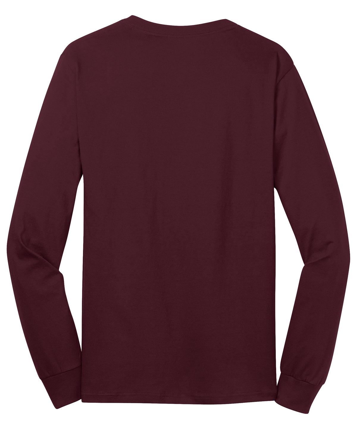 Port & Company Long Sleeve Core Cotton Tee. PC54LS Athletic Maroon