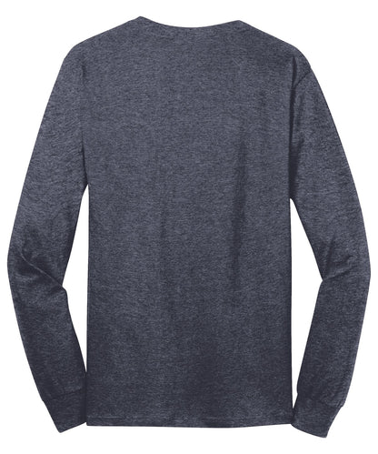 Port & Company Long Sleeve Core Cotton Tee. PC54LS Heather Navy