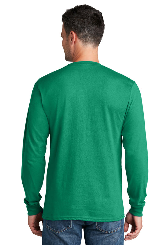 Port & Company Long Sleeve Core Cotton Tee. PC54LS Kelly