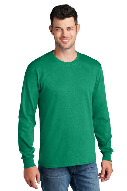 Port & Company Long Sleeve Core Cotton Tee. PC54LS Kelly