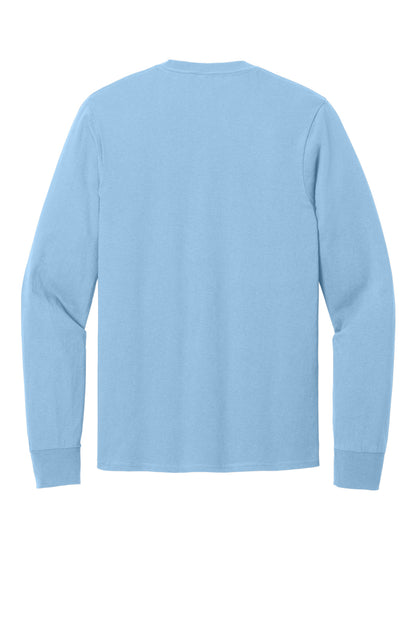 Port & Company Long Sleeve Core Cotton Tee. PC54LS Light Blue
