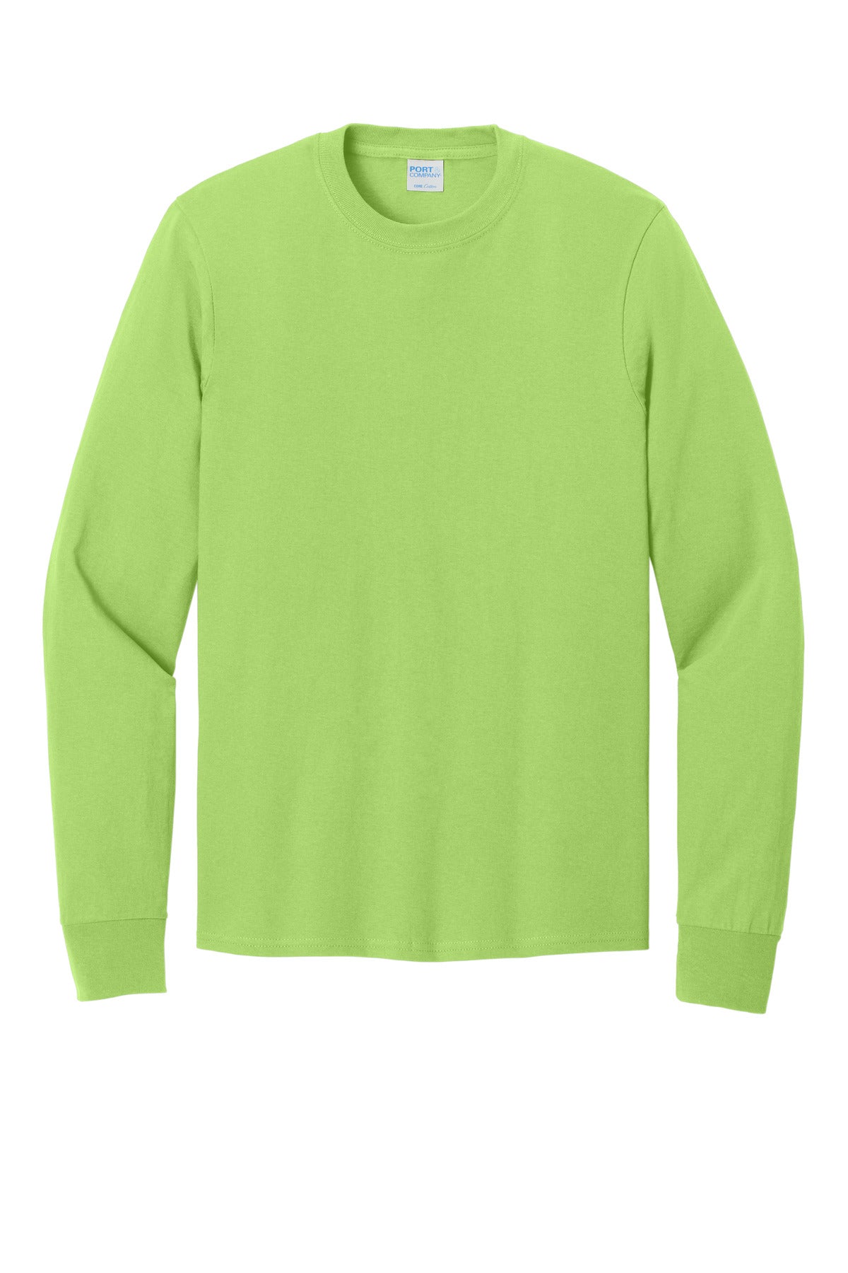 Port & Company Long Sleeve Core Cotton Tee. PC54LS Lime