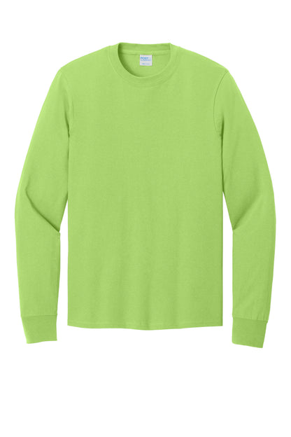 Port & Company Long Sleeve Core Cotton Tee. PC54LS Lime