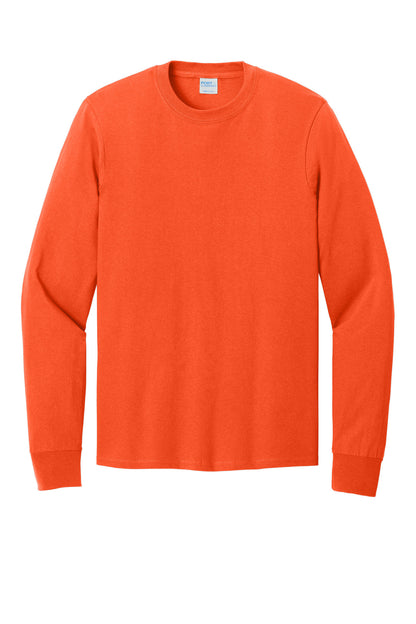 Port & Company Long Sleeve Core Cotton Tee. PC54LS Orange