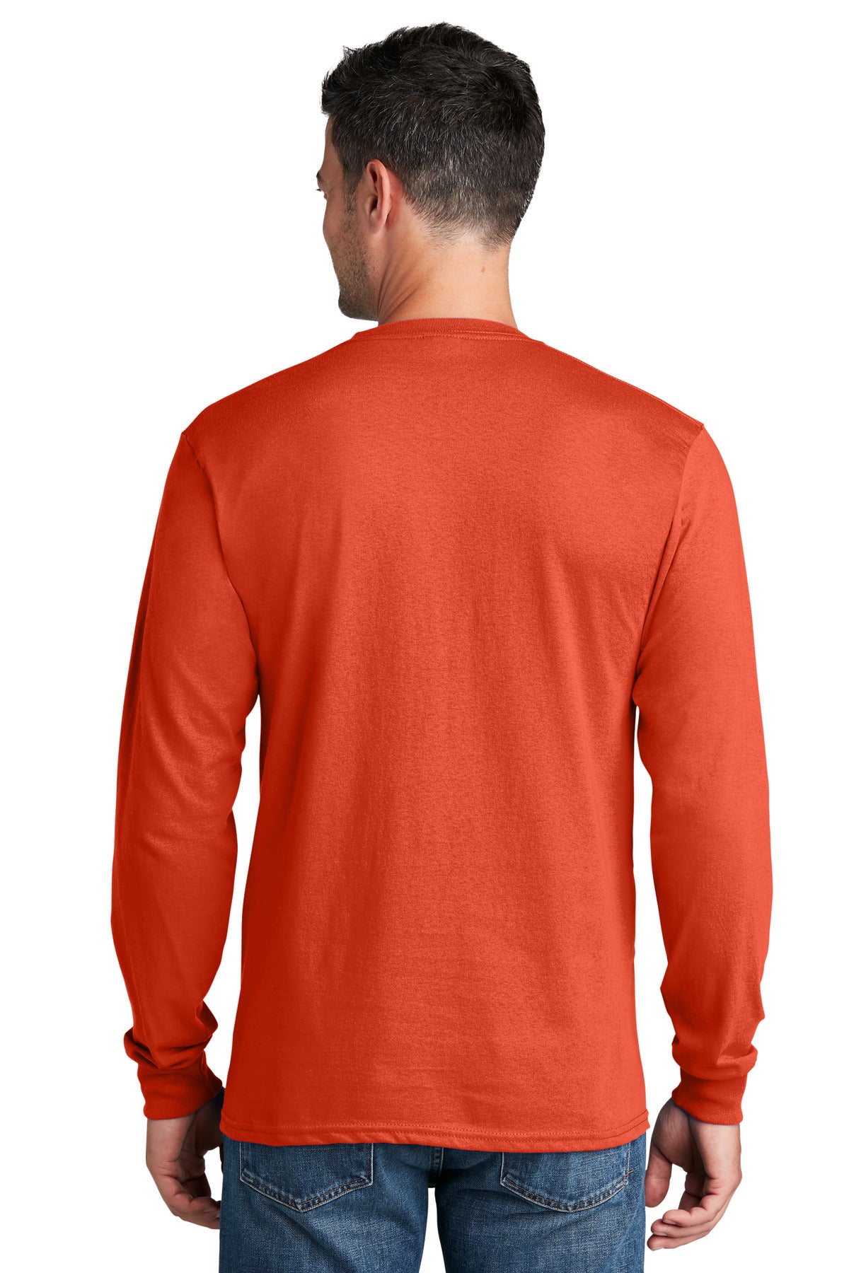 Port & Company Long Sleeve Core Cotton Tee. PC54LS Orange