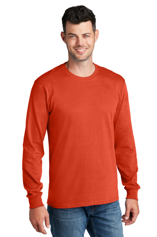 Port & Company Long Sleeve Core Cotton Tee. PC54LS Orange