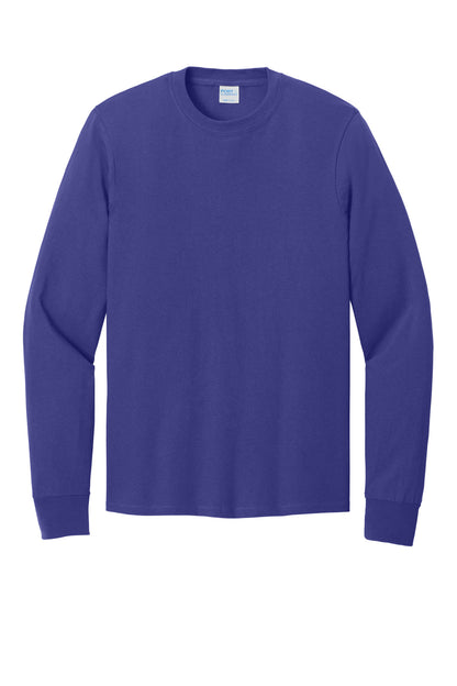 Port & Company Long Sleeve Core Cotton Tee. PC54LS Purple