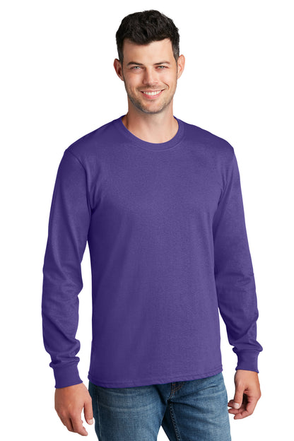 Port & Company Long Sleeve Core Cotton Tee. PC54LS Purple