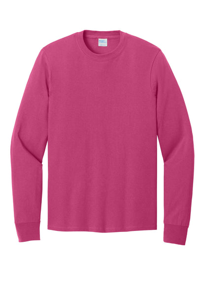 Port & Company Long Sleeve Core Cotton Tee. PC54LS Sangria