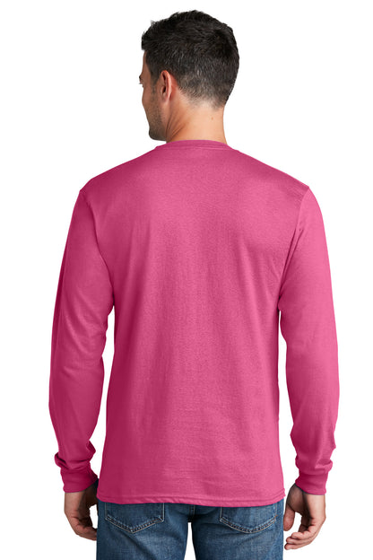 Port & Company Long Sleeve Core Cotton Tee. PC54LS Sangria