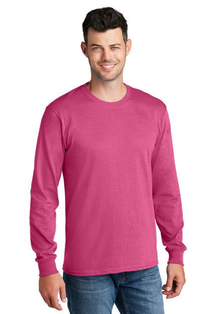 Port & Company Long Sleeve Core Cotton Tee. PC54LS Sangria