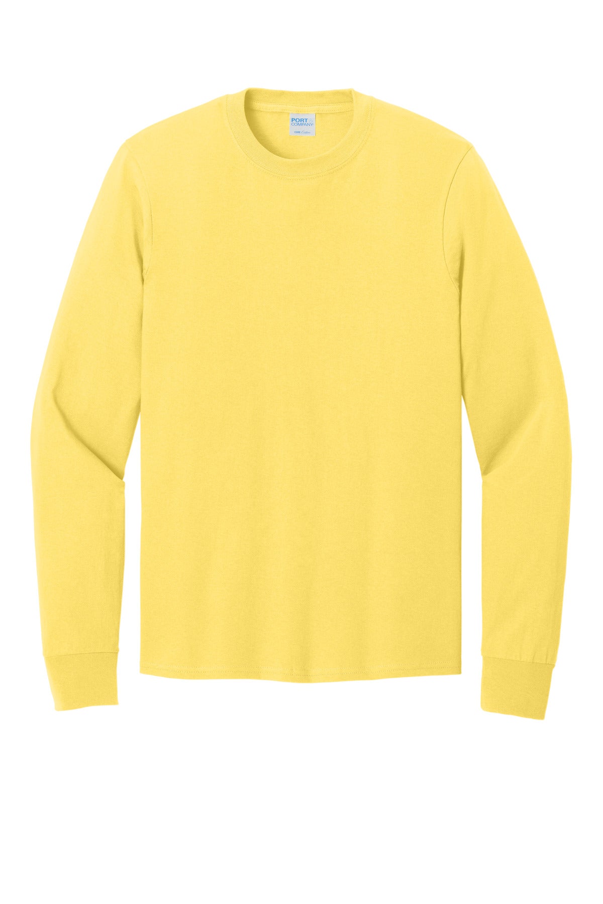 Port & Company Long Sleeve Core Cotton Tee. PC54LS Yellow