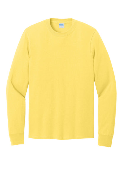 Port & Company Long Sleeve Core Cotton Tee. PC54LS Yellow