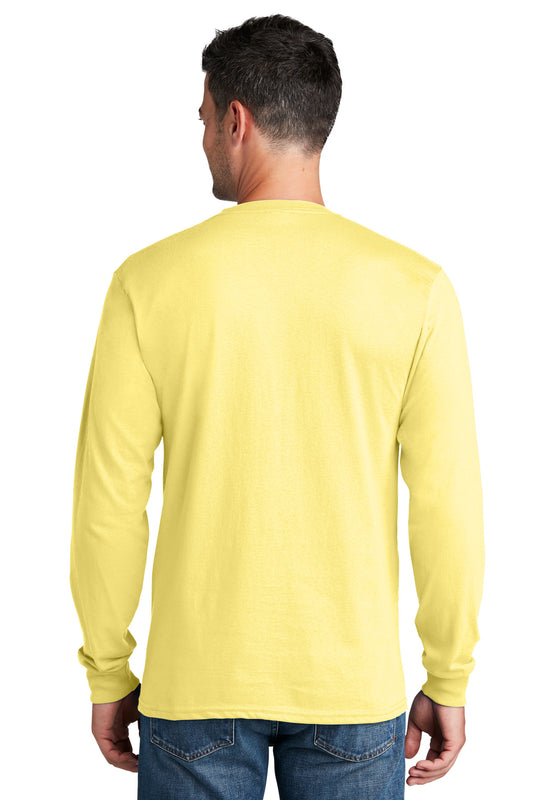 Port & Company Long Sleeve Core Cotton Tee. PC54LS Yellow