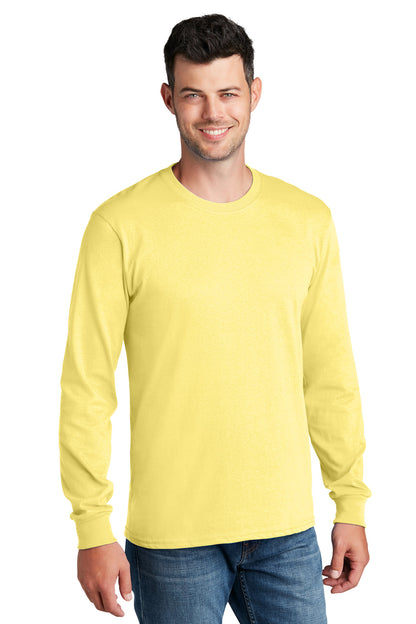 Port & Company Long Sleeve Core Cotton Tee. PC54LS Yellow