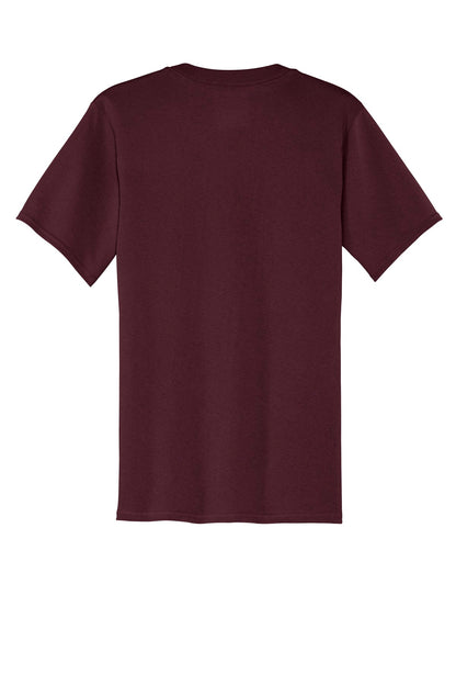 Port & Company Core Cotton Pocket Tee. PC54P Athletic Maroon