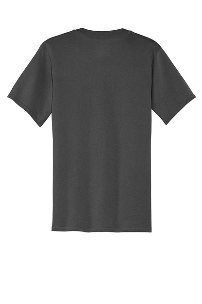 Port & Company Core Cotton Pocket Tee. PC54P Charcoal