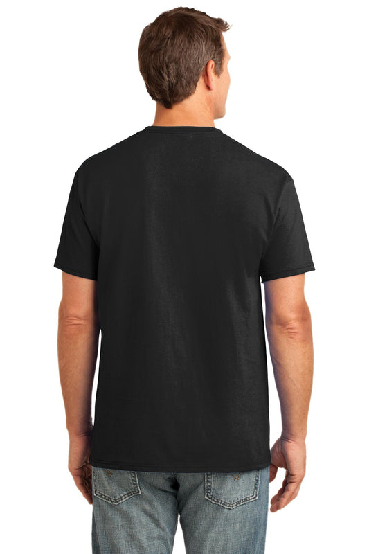 Port & Company Core Cotton Pocket Tee. PC54P Jet Black
