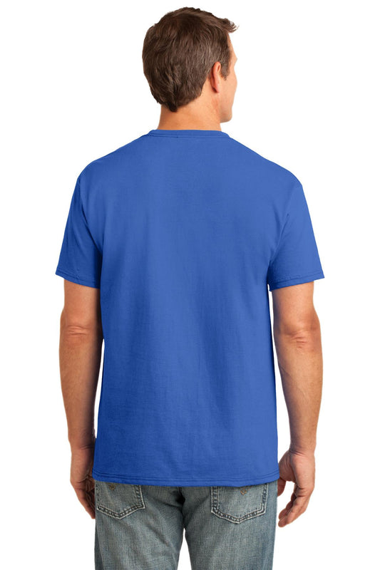 Port & Company Core Cotton Pocket Tee. PC54P Royal