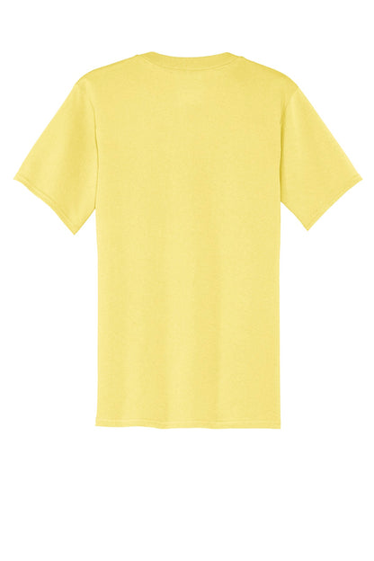 Port & Company Core Cotton Pocket Tee. PC54P Yellow