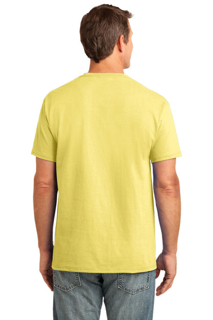 Port & Company Core Cotton Pocket Tee. PC54P Yellow