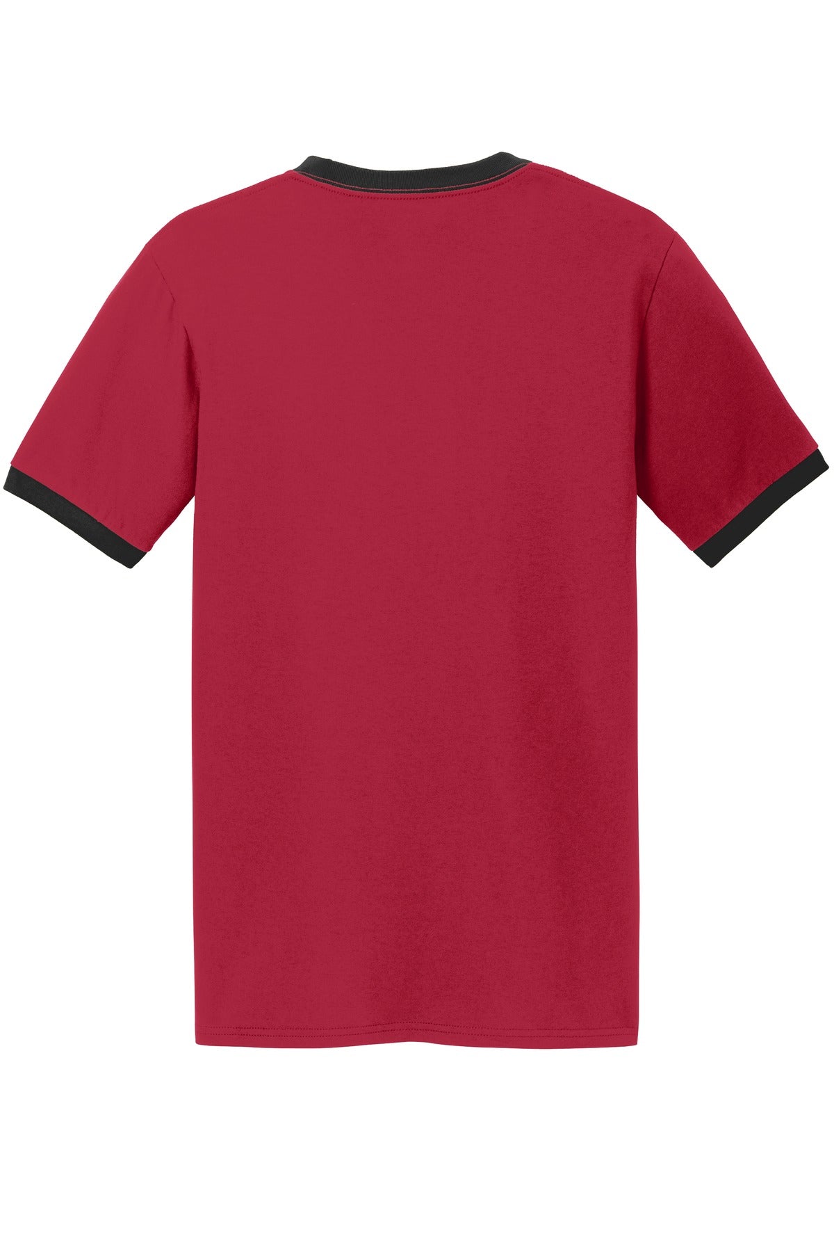 Port & Company Core Cotton Ringer Tee.  PC54R Red/ Jet Black