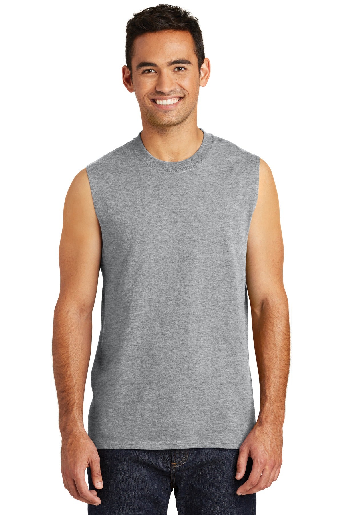Port & Company  Core Cotton Sleeveless Tee. PC54SL Athletic Heather