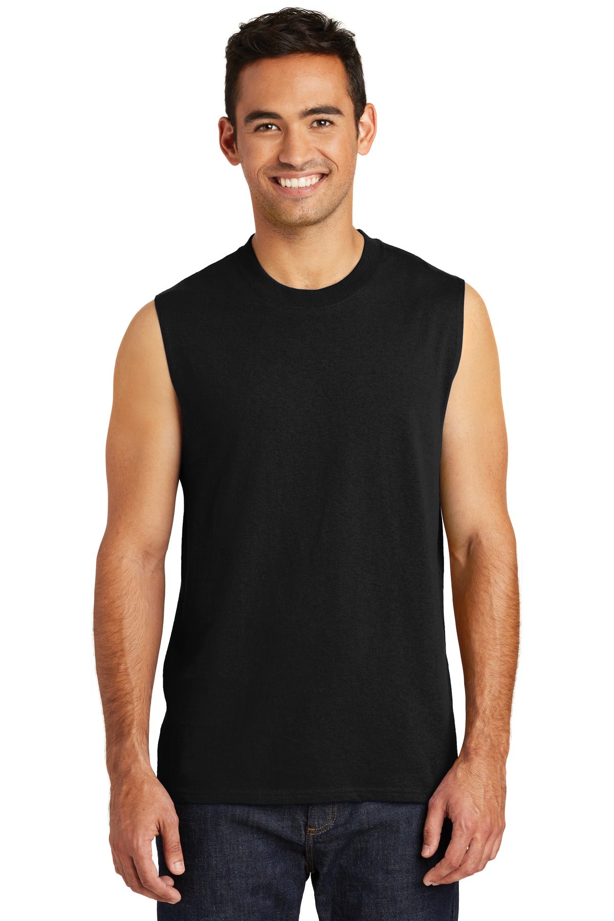 Port & Company  Core Cotton Sleeveless Tee. PC54SL Jet Black