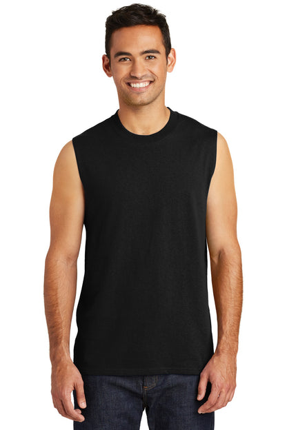 Port & Company  Core Cotton Sleeveless Tee. PC54SL Jet Black