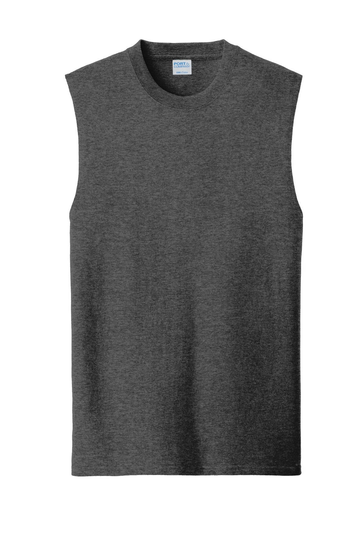 Port & Company  Core Cotton Sleeveless Tee. PC54SL Dark Heather Grey