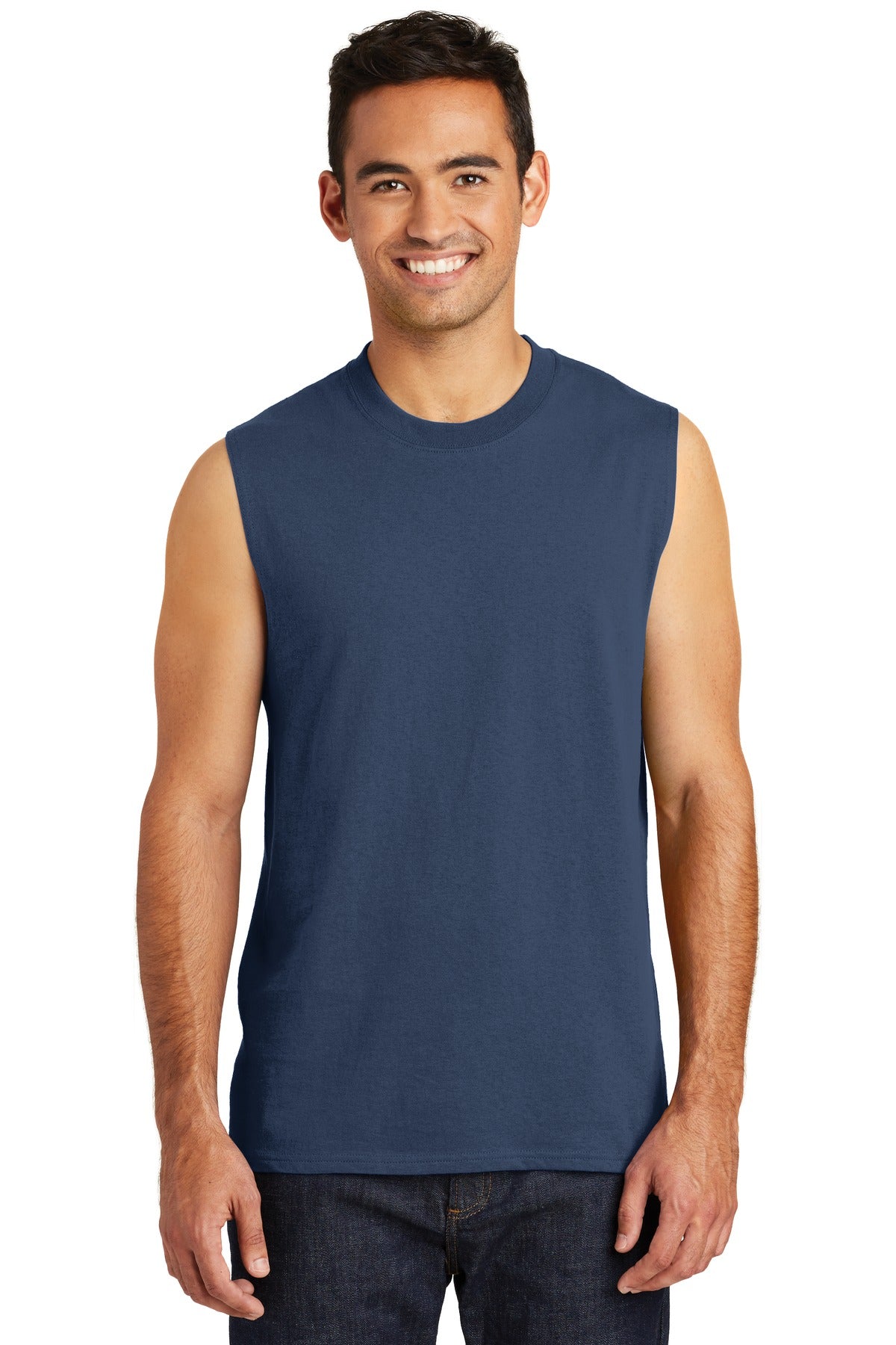 Port & Company  Core Cotton Sleeveless Tee. PC54SL Navy