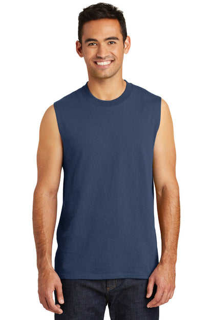 Port & Company  Core Cotton Sleeveless Tee. PC54SL Navy