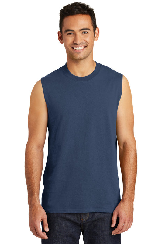 Port & Company  Core Cotton Sleeveless Tee. PC54SL Navy
