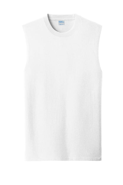 Port & Company  Core Cotton Sleeveless Tee. PC54SL White