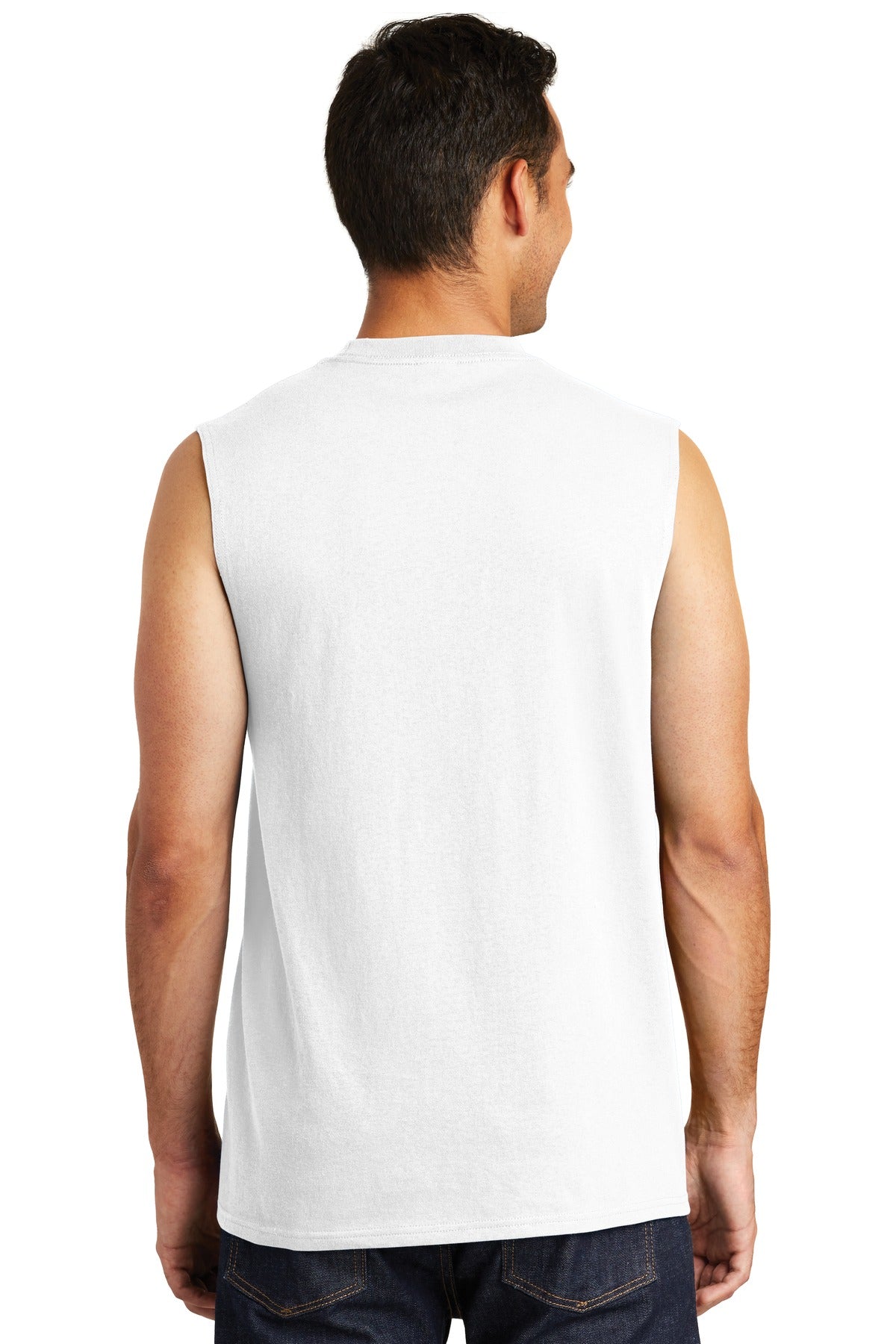 Port & Company  Core Cotton Sleeveless Tee. PC54SL White