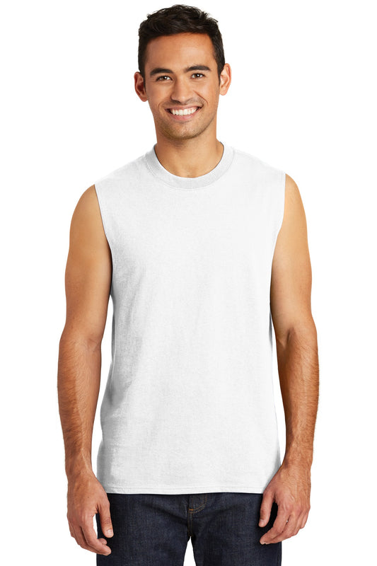 Port & Company  Core Cotton Sleeveless Tee. PC54SL White