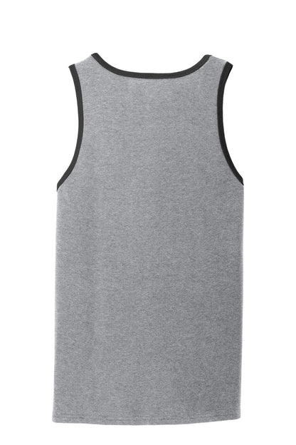 Port & Company Core Cotton Tank Top.  PC54TT Athletic Heather/ Jet Black