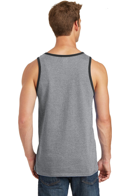 Port & Company Core Cotton Tank Top.  PC54TT Athletic Heather/ Jet Black