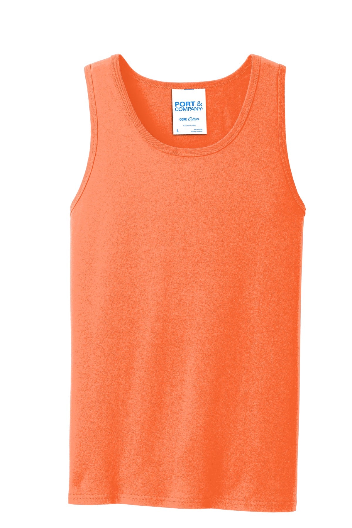 Port & Company Core Cotton Tank Top.  PC54TT Neon Orange