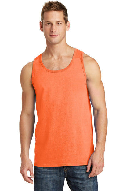 Port & Company Core Cotton Tank Top.  PC54TT Neon Orange