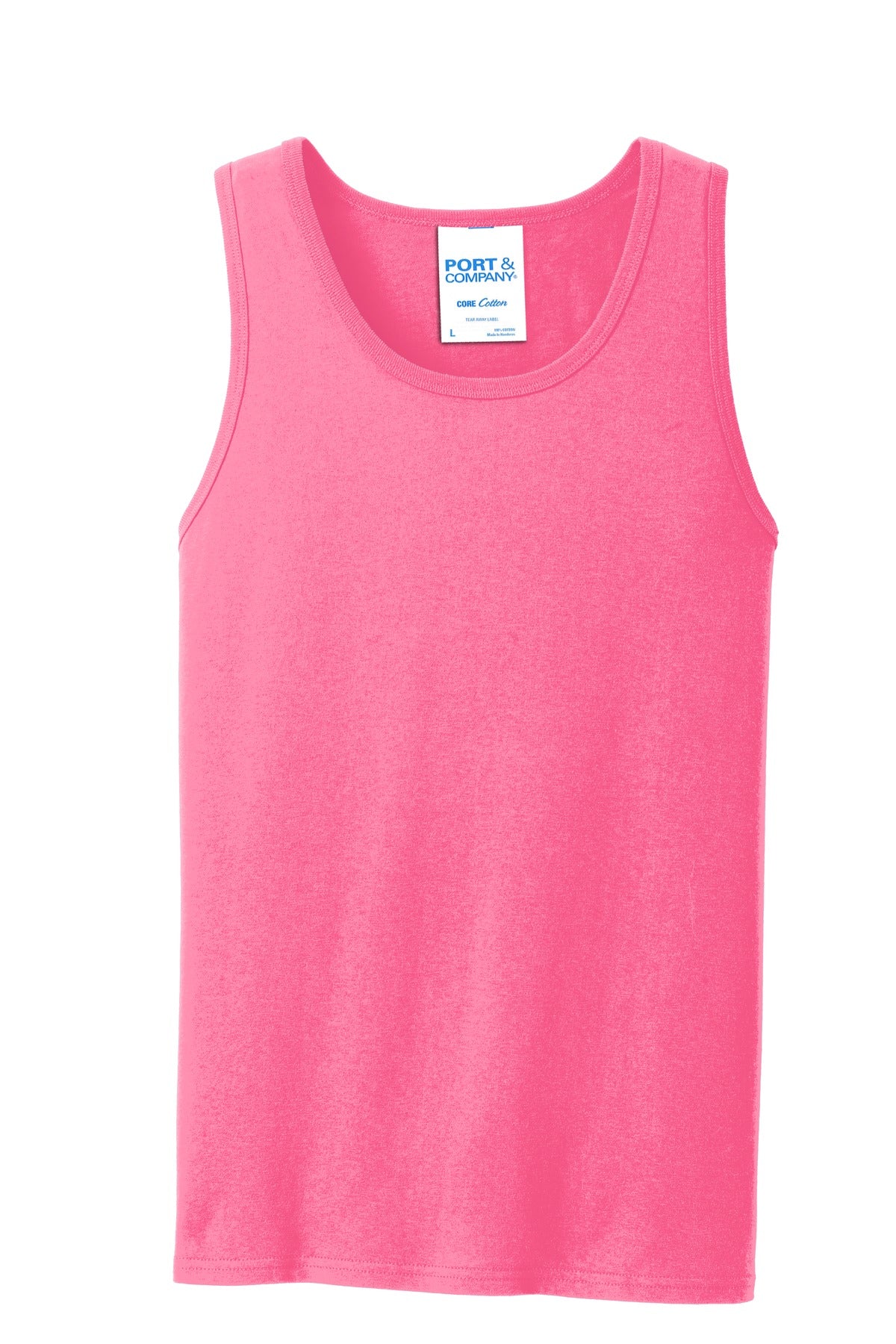 Port & Company Core Cotton Tank Top.  PC54TT Neon Pink