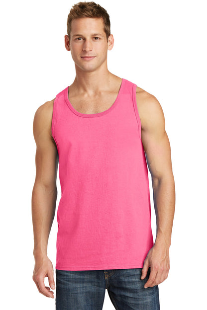 Port & Company Core Cotton Tank Top.  PC54TT Neon Pink