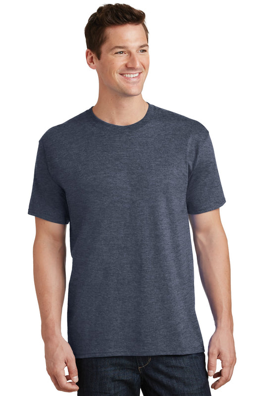 Port & Company Tall Core Cotton Tee PC54T Heather Navy Tall