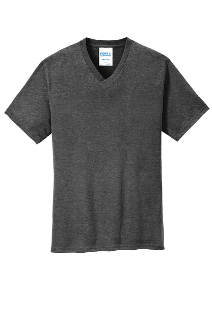 Port & Company Core Cotton V-Neck Tee. PC54V Dark Heather Grey